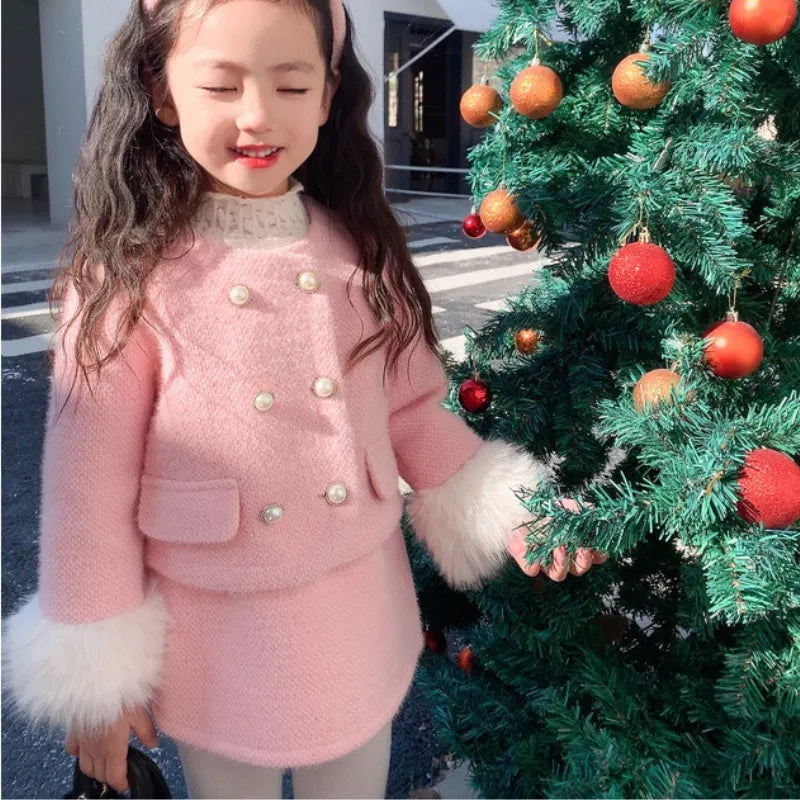 Girls’ Two-Piece Jacket and Skirt Set