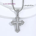 1Pc 18K Gold Plated Brass Iced Out Cross Pendant Necklace Hip Hop Religious Cross Pendant Necklace For Unisex Jewelry Gift