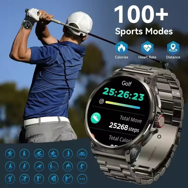 2026 New GPS Trajectory Smart Watch Men 1.85inch HD AMOLED Screen 710mAh Battery Sport Bluetooth Call Smartwatch For Android IOS