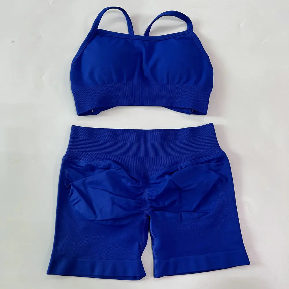Ensemble yoga femme, haut et short