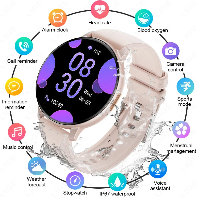 LIGE Bluetooth Calling Smartwatch with Customizable Dial