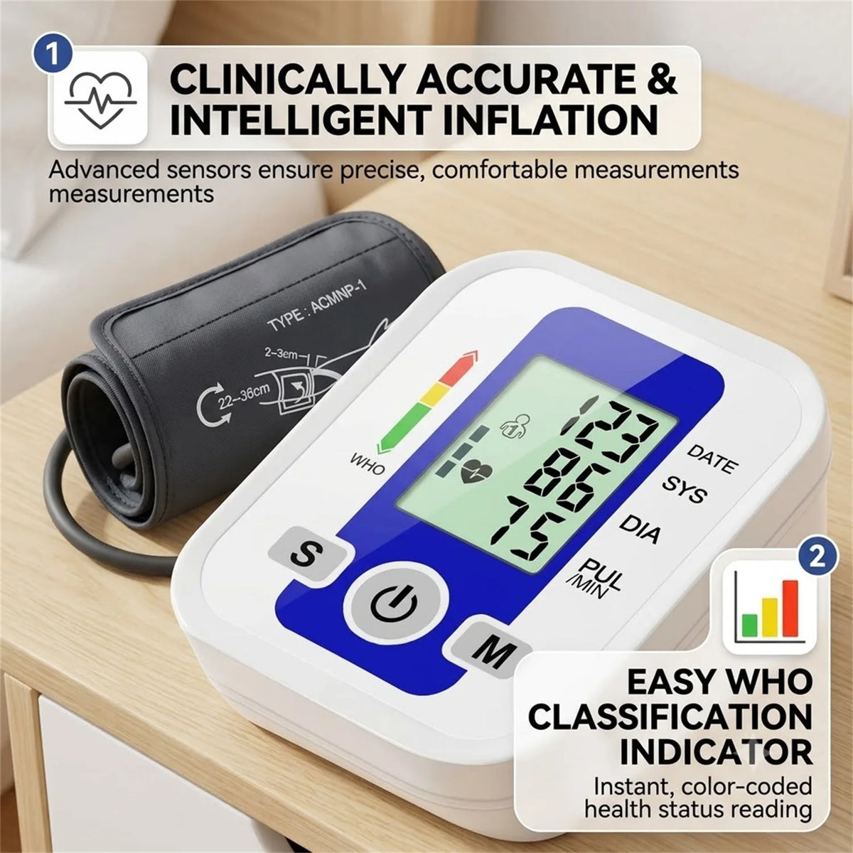 Blood Pressure Monitor Upper Arm Smart Automatic Sphygmomanometer Or Heart Rate Pulse Meter Oximeter Finger Clip Pulse Oximeter