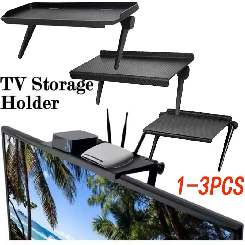 Étagère de rangement supérieure réglable pour écran de TV et moniteur d’ordinateur, support de bureau pour routeur et organisateur domestique