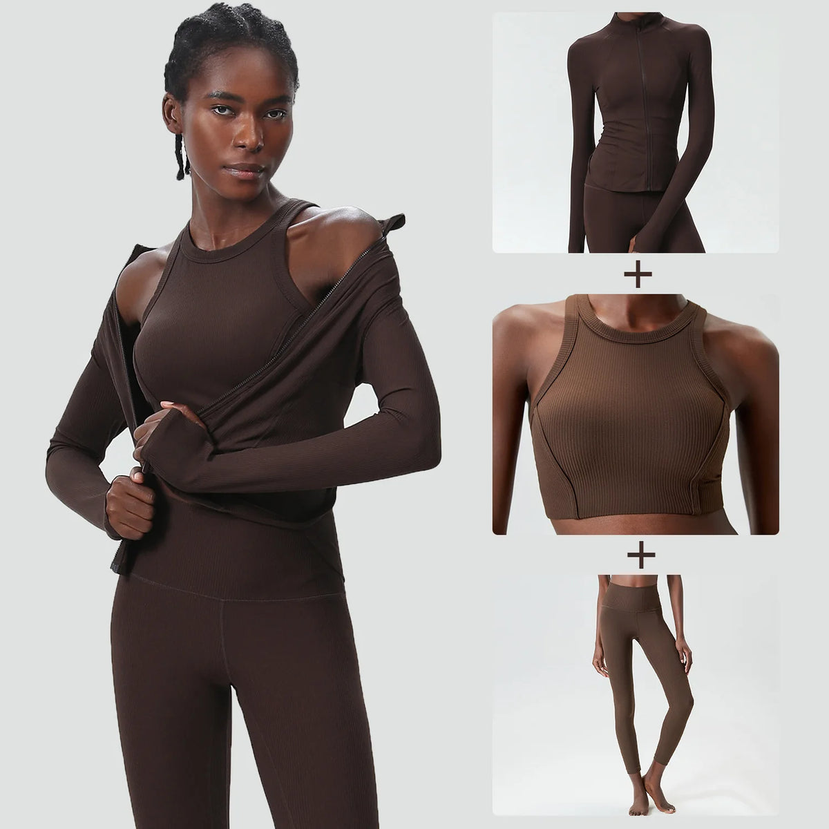 Ensemble yoga femme, 3 pièces