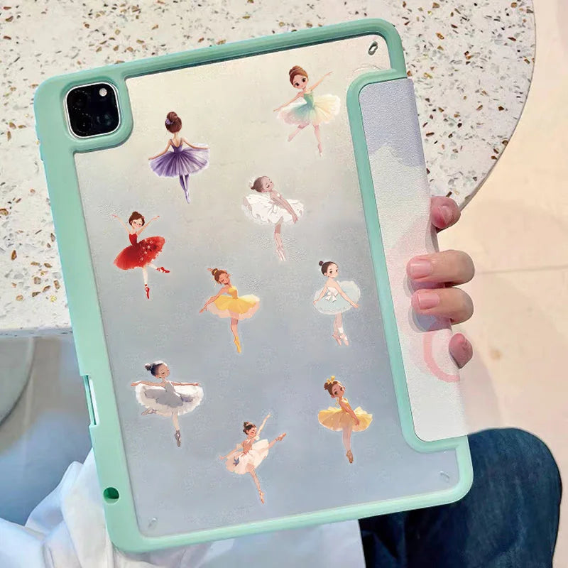 50PCS ballet girl stickers, suitable for decorating hand books, phone cases, storage boxes, suitcases, waterproof PET stickers