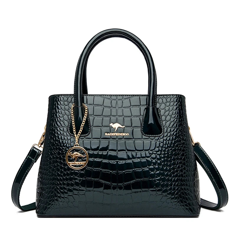 2026 Luxury Designer Handbag Brand Ladies Crocodile Patterned Patent Leather Tote Bag Crossbody Shoulder Bags For Women Bolsos