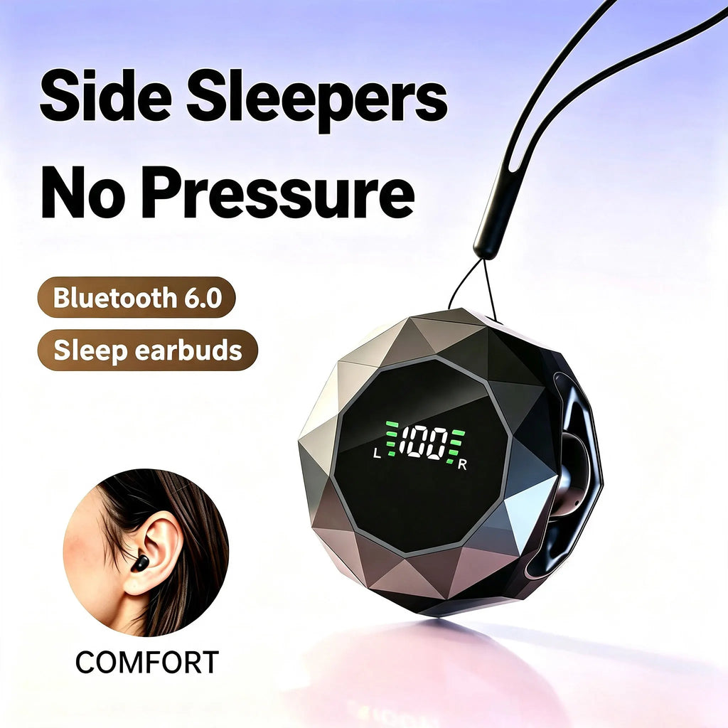 Mini Wireless Sleep Earbuds for Side Sleepers, Bluetooth 6.0 In-Ear Headphones with Noise Reduction, Ultra Small Hidden Earphones, Comfortable Fit for Long Wear & Deep Sleep & Birthday and Holiday Gifts