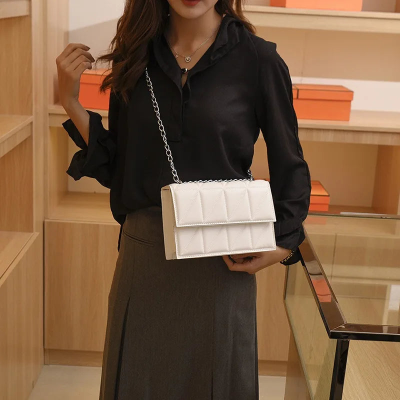 New Arrival Women Quilted Chain Bag, Elegant Classic Flap Shoulder Crossbody Bag, Luxury Office Work Handbag Daily Purse