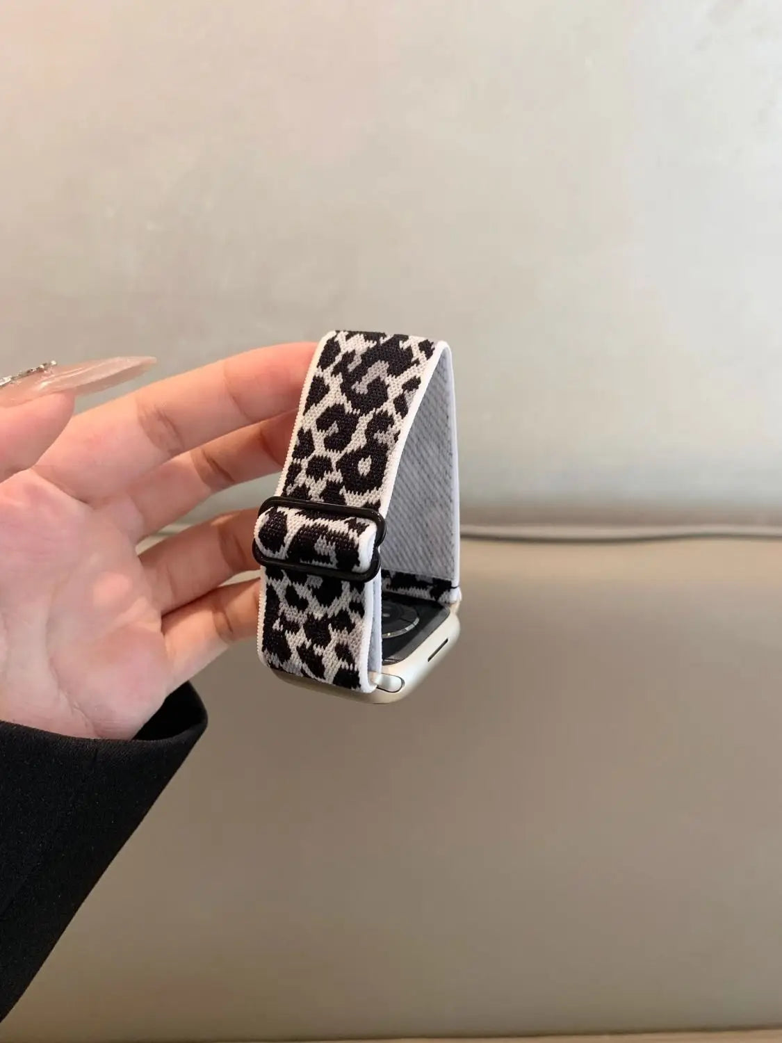 1 Pack Leopard Print Elastic Loop Band Compatible With Apple Watch Band 38mm 40mm 41mm 42mm 44mm 45mm 49mm, Replacement Bracelet