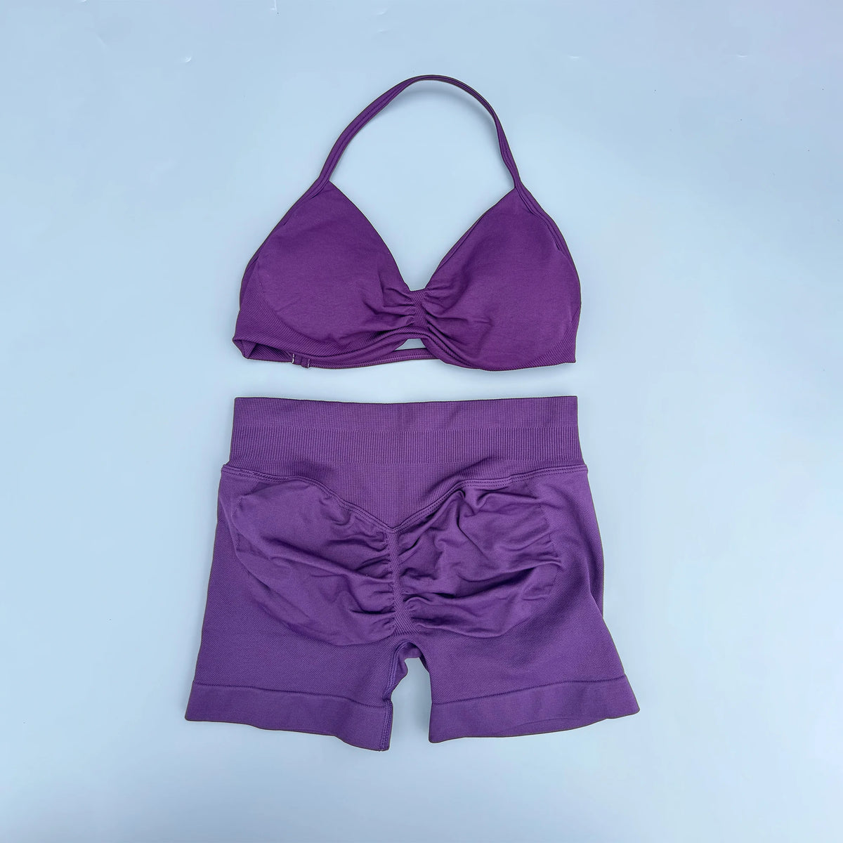 Conjunto de yoga de mujer, 2 piezas, top y pantalón corto