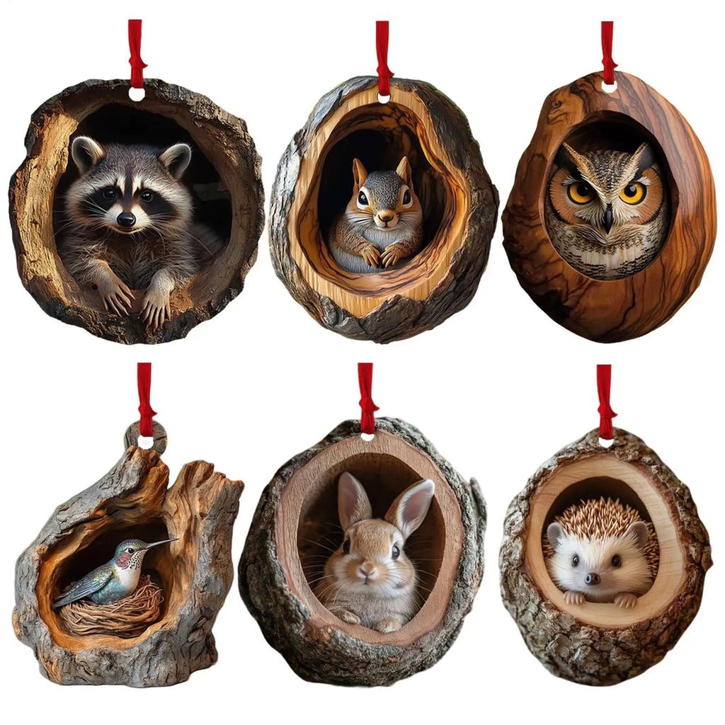 Christmas Acrylic Animal Ornaments 2025 Christmas Tree Pendant Seasonal Decor for Tree Hanging Xmas Navidad Party Supplies
