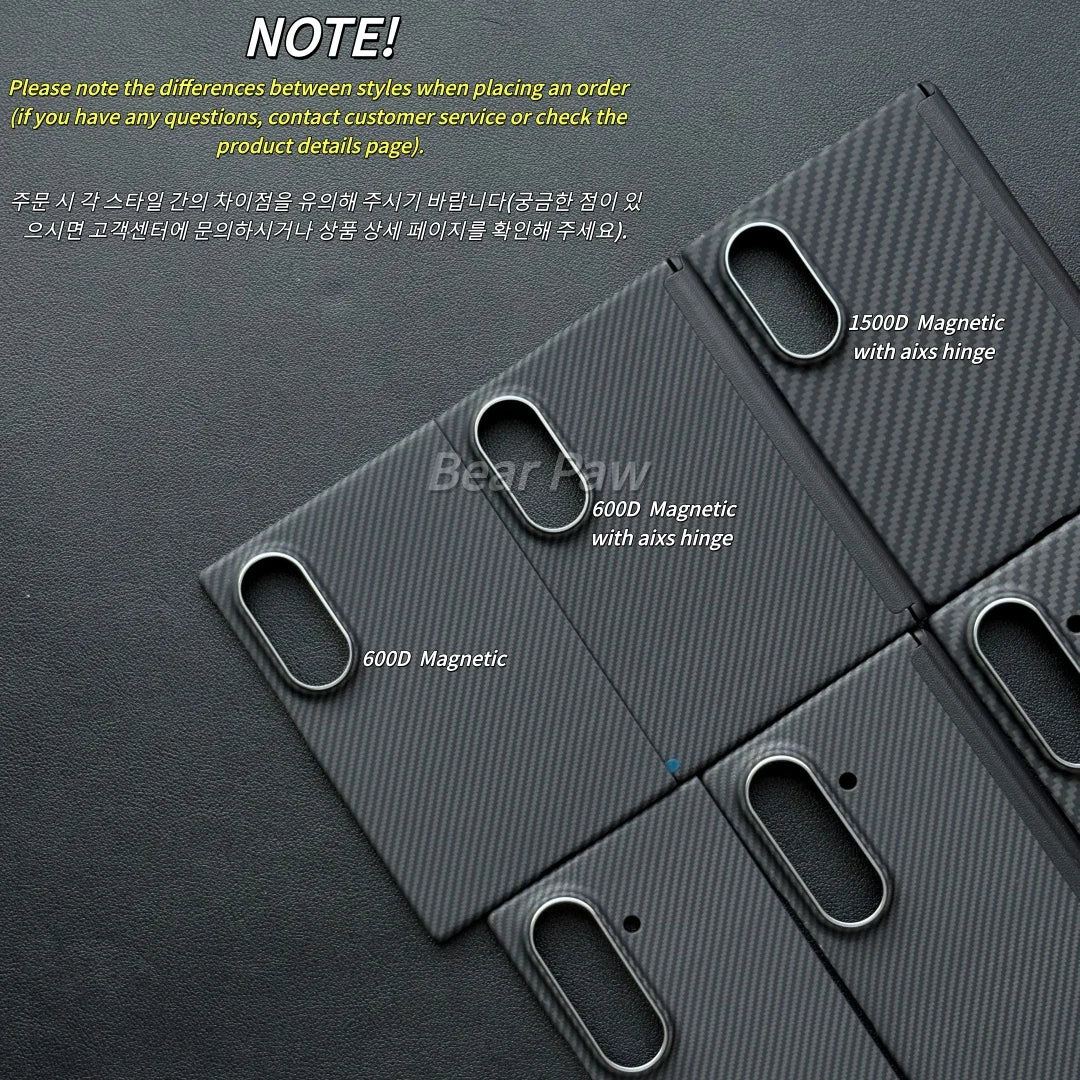 Aixs Hinge Magnetic Case for Samsung Z Fold 8 Wide for MagSafe Aramid Carbon Fiber Cases with Metal Ring Lens Protective Case