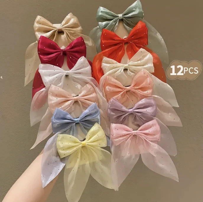 11-teiliges Set mit Haarspangen mit Schleifen – süßes Geschenk für Mädchen, elegante Haaraccessoires für den täglichen Gebrauch, ein Must-have für alle Jahreszeiten