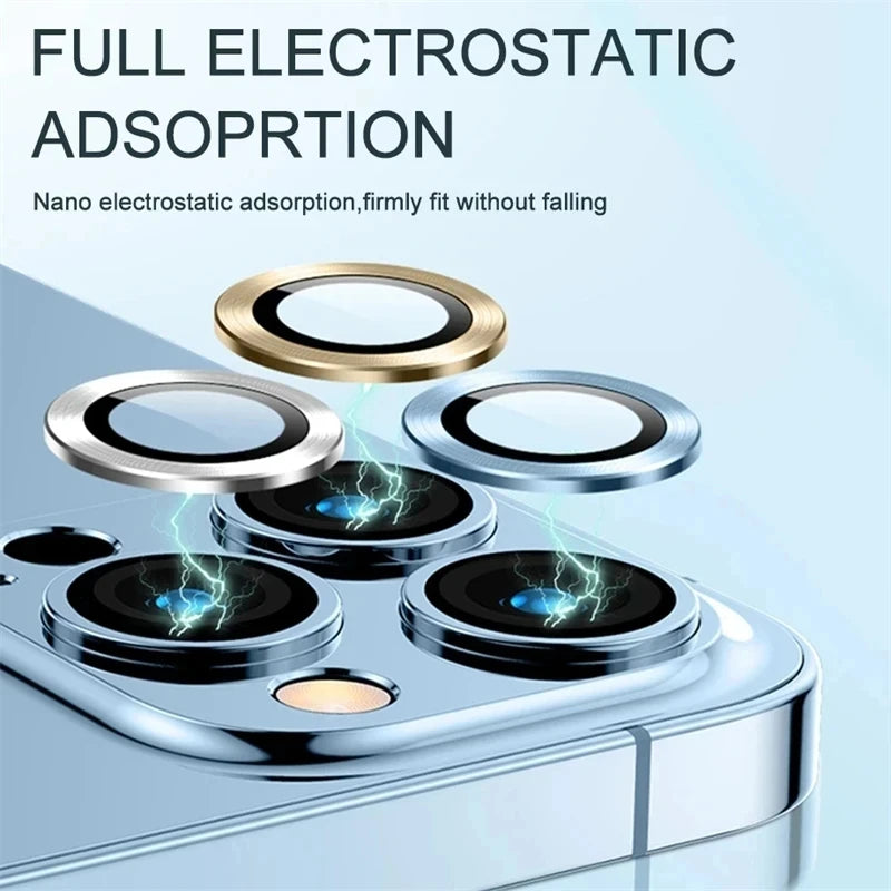 3Pcs/1Set Glass Camera Caps for iPhone 18 17 16 17E 16E Pro Max Metal Frame Lens Protector for Apple 15 14 Plus 11 12 13 Pro Max