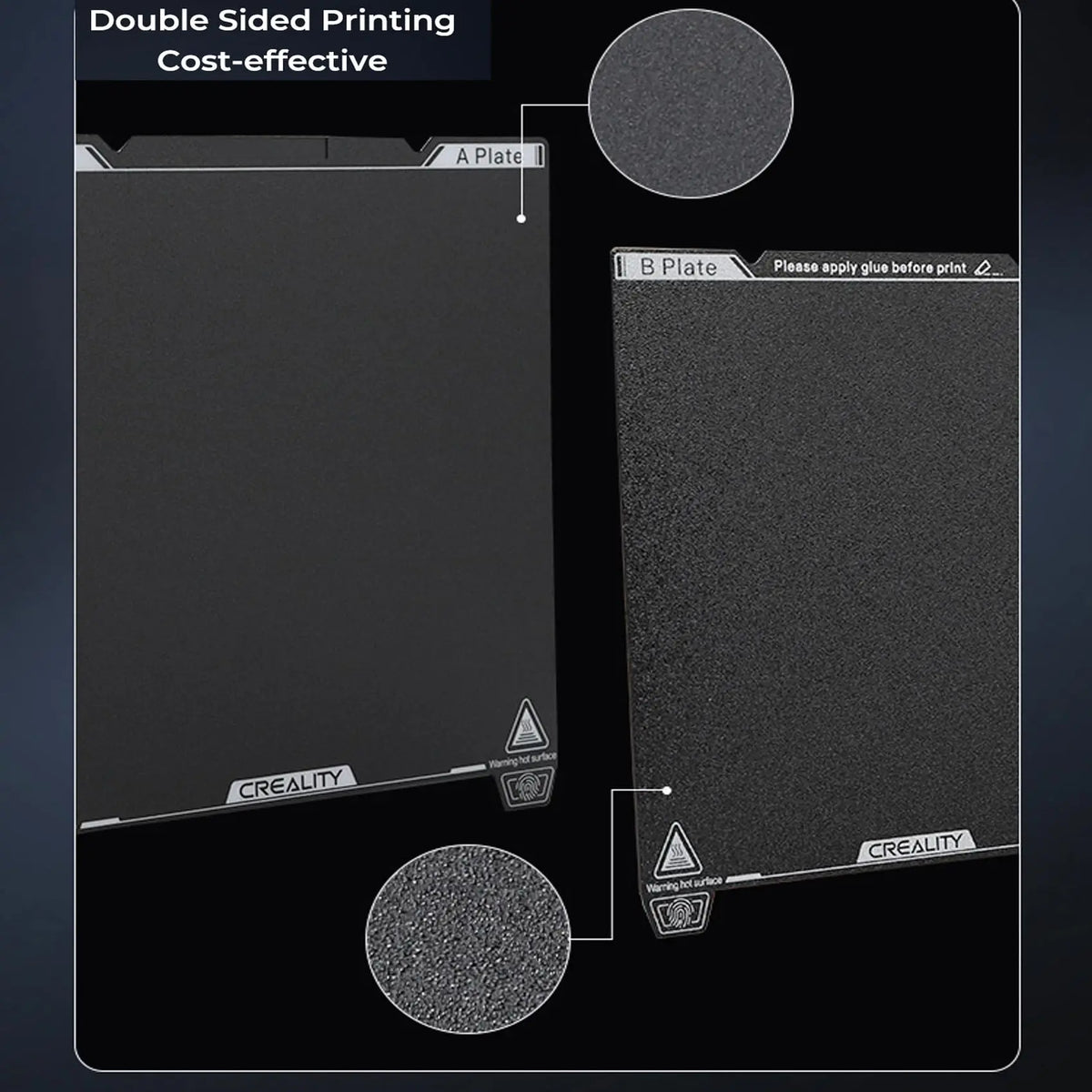Creality K1 Double-Sided PEI Sheet 235 x 235 mm PEI Spring Steel Flexible Build Plate Magnetic Sticker for Ender 3 S1/3 S1 Pro/5 S1/3 V3 SE
