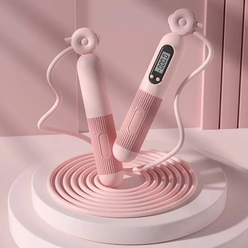 Corde à sauter professionnelle électronique avec compteur et compte à rebours pour exercice de fitness, combustion des graisses et chronométrage pour adultes