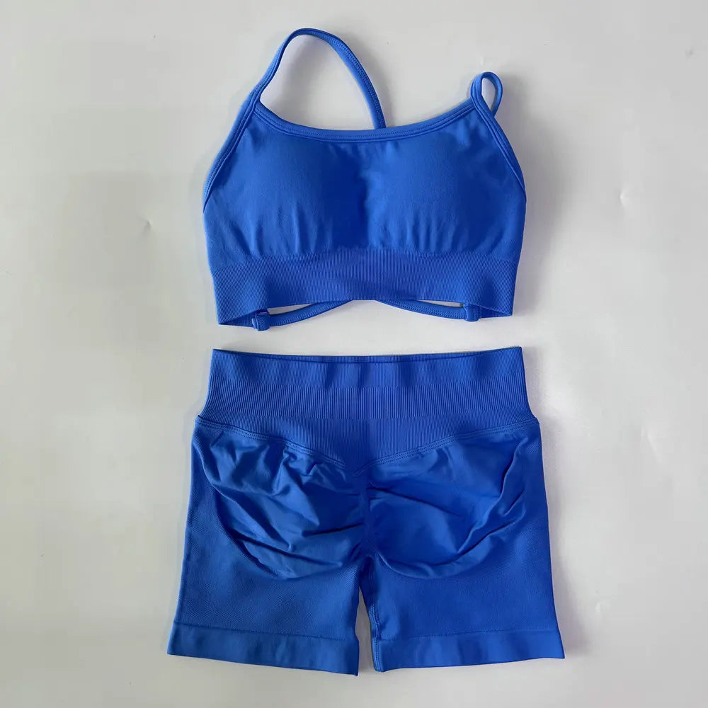 Ensemble yoga femme, haut et short
