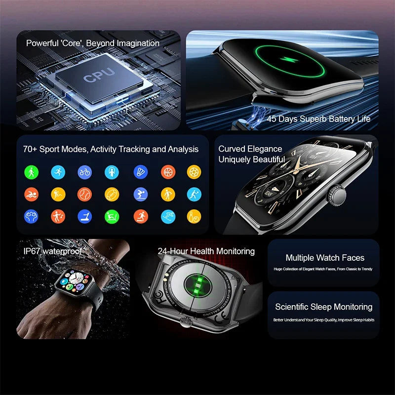 paazomu MT61 1.96″ AMOLED smartwatch with Bluetooth calls