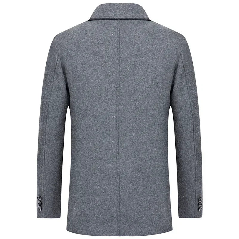 New Winter Men Wool Blends Cashmere Trench Coats Man Fleece Warm Winter Coats High Quality Male Business Casual Wool Blends 4XL