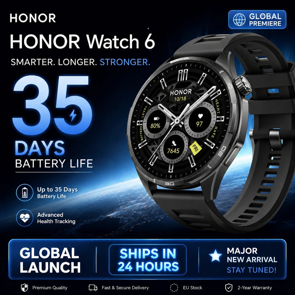 HONOR Watch 6 1.46-inch AMOLED GPS Smartwatch