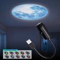 1-Pack USB Planet Projection Night Light, 360° Rotating, with Multi-Colour Slides for the Bedroom and Car, 5V USB Plug