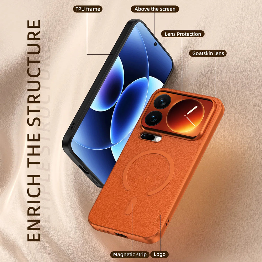 For Xiaomi 18 17 Pro Max Case Magnetic Premium Leather Skin-friendly Shockproof Cover For Mi18 Pro Max Shockproof Bumper Funda