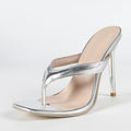 Sandali infradito donna Liyke argento con tacco alto