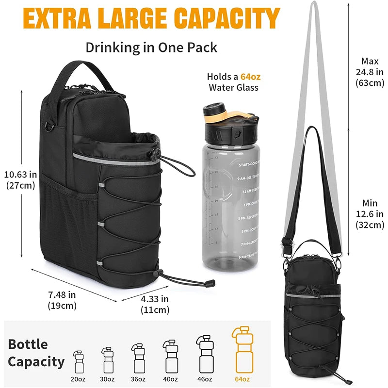 Magnetic Crossbody Water Bottle Holder for Fitness and Running