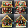 Kit de Diamond Painting, Casa de Navidad de Madera, Casa de Jengibre DIY, Manualidad 3D para Armar, Decoración Navideña para el Hogar, Papá Noel y Muñeco de Nieve Dee