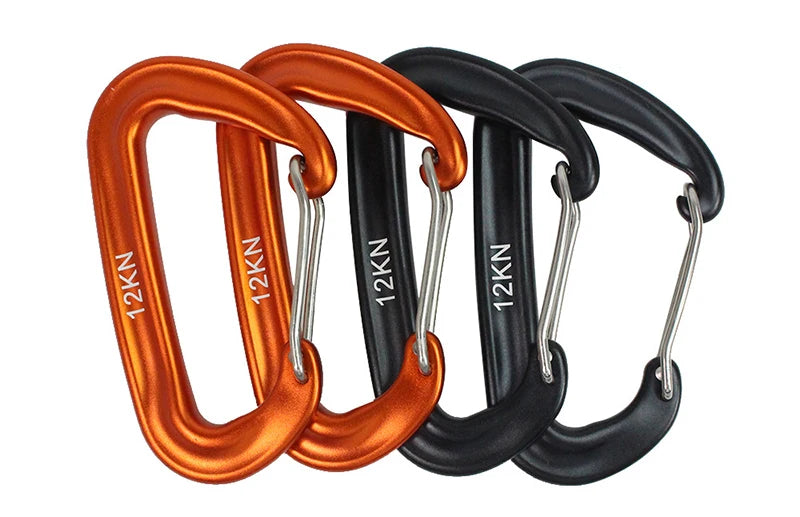 D-Shaped Aluminum Carabiner for Outdoor Gear