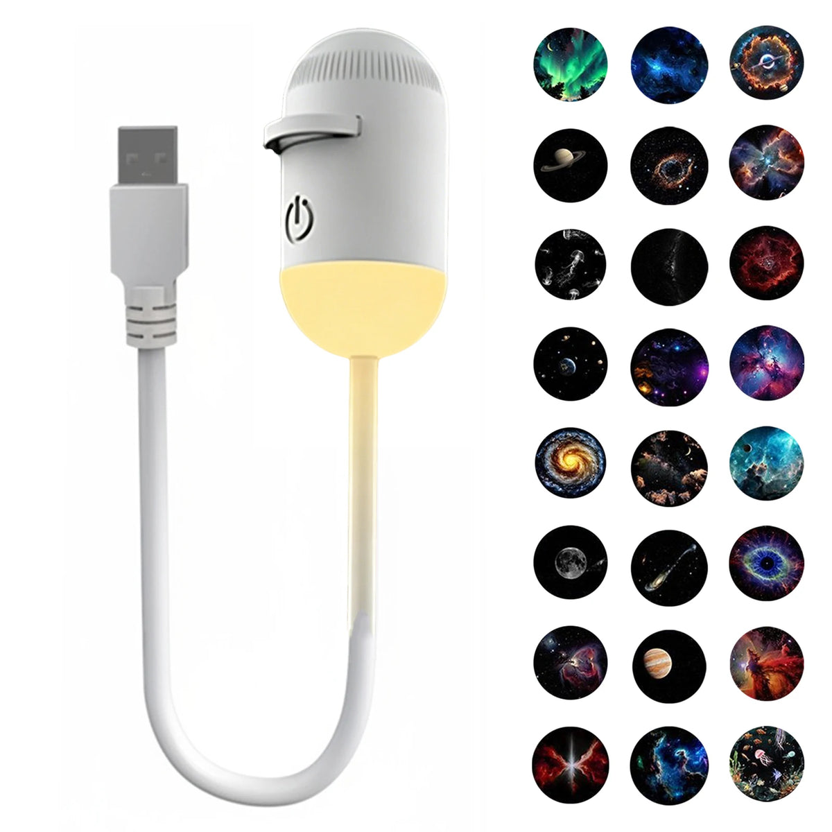 Mini Galaxy Star Projector 2-in-1 Night Light, Home Background Atmosphere Light, Bedroom & Car Decor, Party Light, Children's Gift