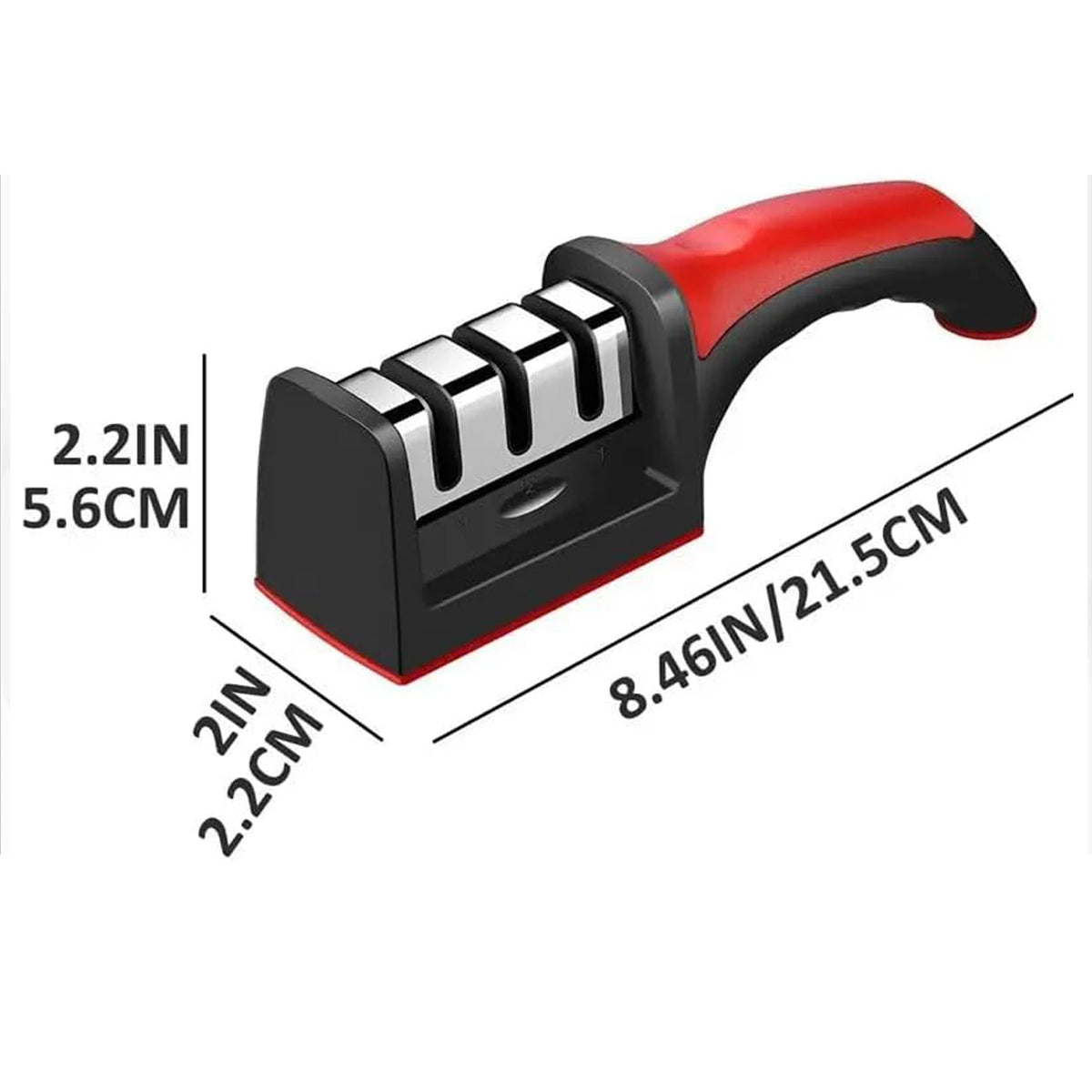 Afilador de cuchillos de 4 etapas para cuchillos de cocina, de acero inoxidable, con piedra de afilar de triple uso para utensilios de cocina