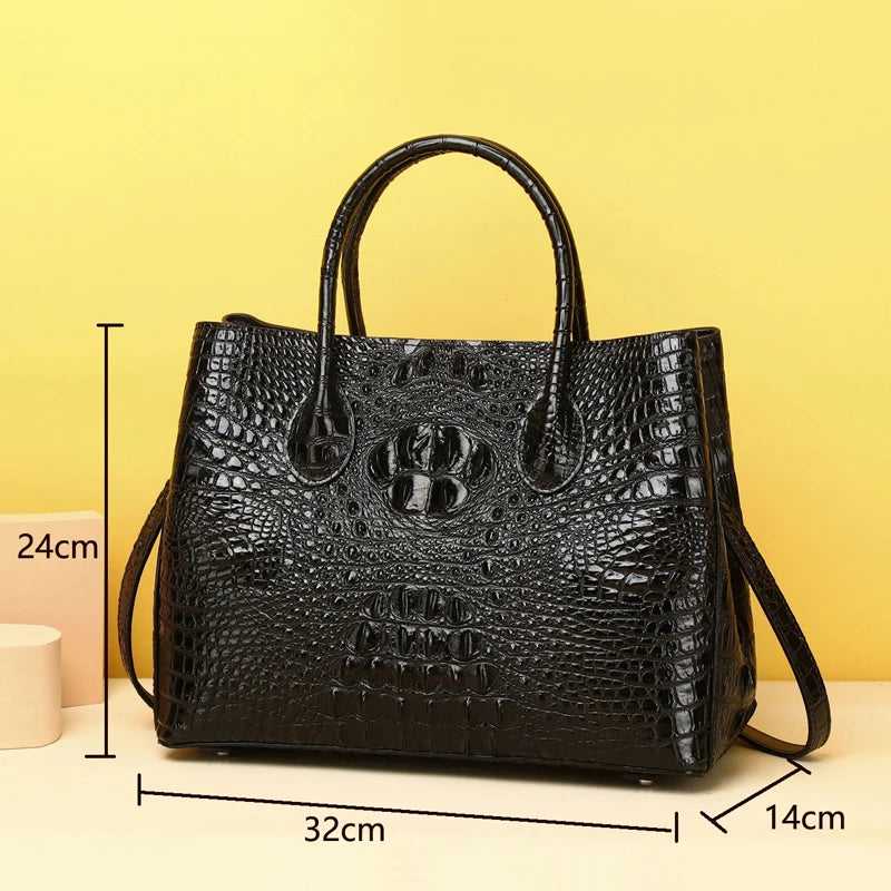New Luxury Handbag Real Cowhide Crocodile Fashion Handbag Women's Leather Women Bags Designer Handbags Quality Women's Tote