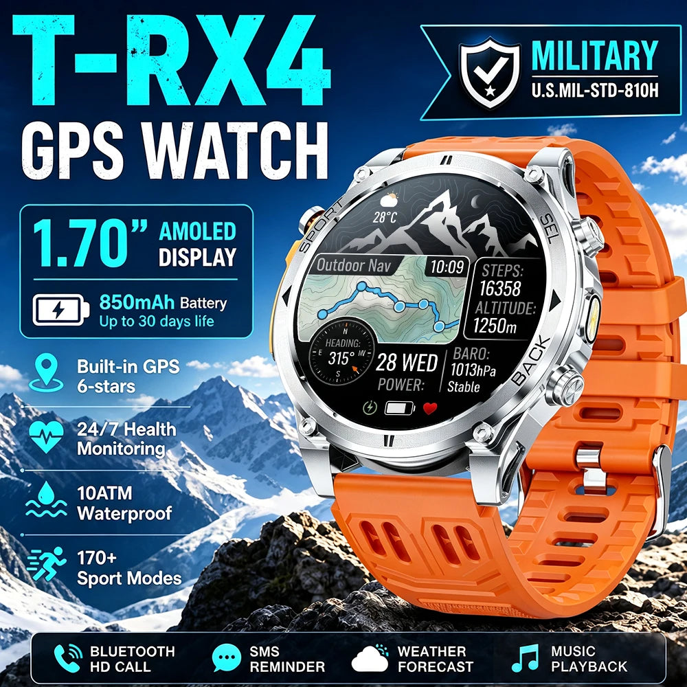 T-RX 4 Ultra GPS Smartwatch with Compass and Barometer