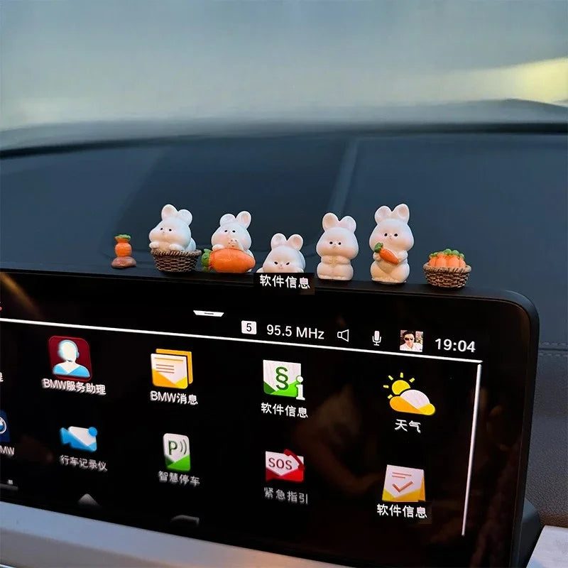 Accessoires d'intérieur pour voiture, décorations pour console centrale de voiture, accessoires de voiture mignons en forme de lapin, accessoires pour véhicule électrique