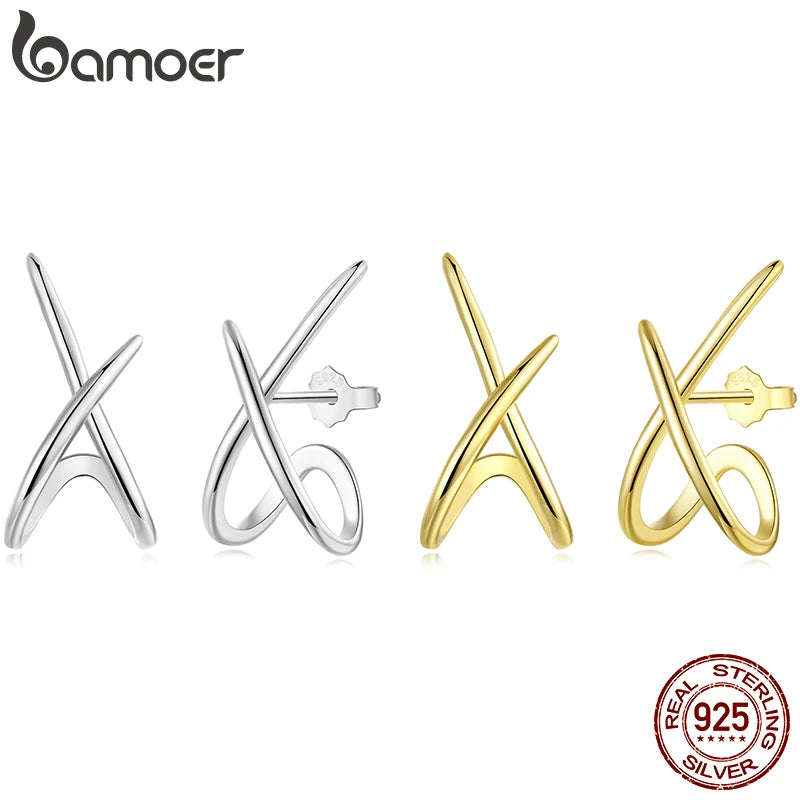 X-motif stud earrings