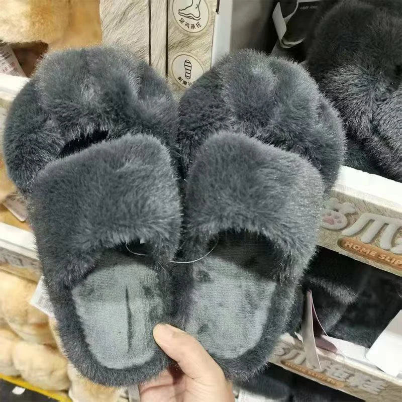 Kawaii-Haustier-Katzenpfoten-Hausschuhe, modische flauschige Kunstfell-Hausschuhe für Damen, bequeme flache Katzenslipper, warme Plüschhausschuhe für zu Hause
