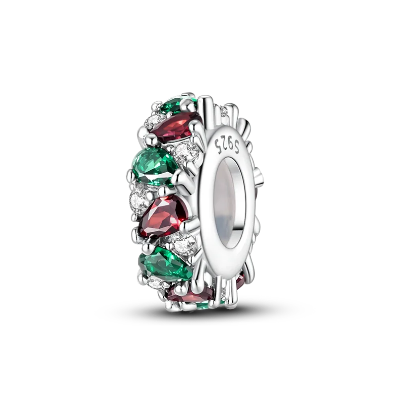 925 Sterling Silver Bright Red Charms Bead CZ Zircon Cute Doll Pendants Fit Original Bracelet DIY Jewelry Women Gift