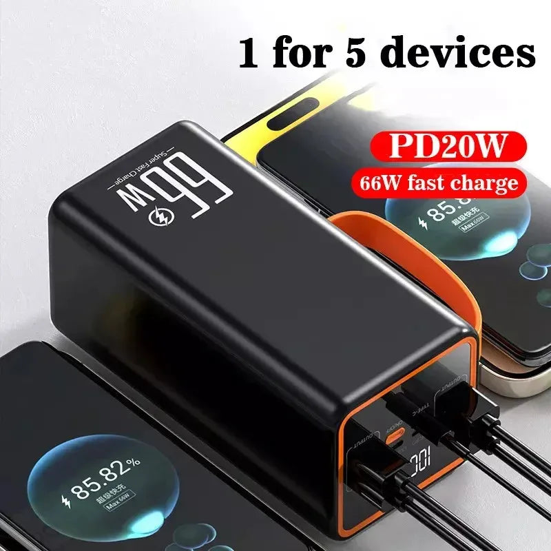 Batterie externe 50000mAh Charge rapide 66W PD – Batterie de camping en plein air avec prise britannique