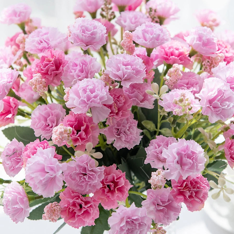 Mazzo di garofani artificiali con 5 rametti e 15 fiori