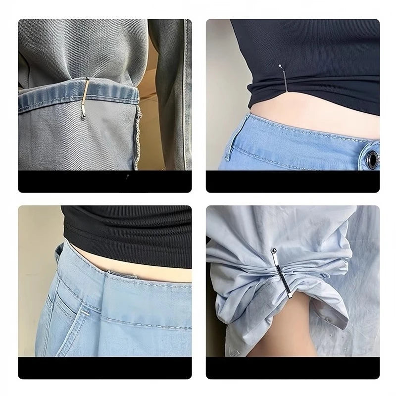 4/10 PCS Detachable Buckle Accessories for Jeans and Skirts, Adjustable Clips for Tightening Pants Waistbands and Shortening Sleeves
