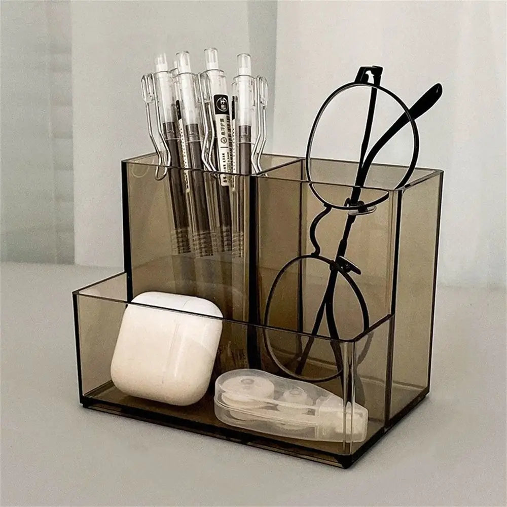 Acrylic Desk Pen Holder with 3 or 5 Compartments