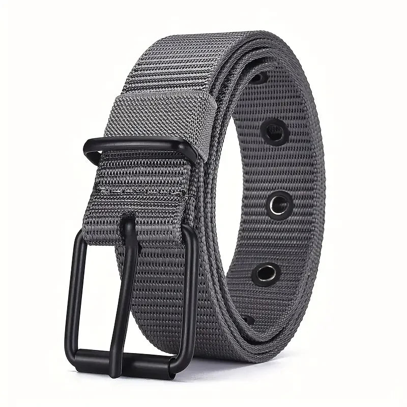 1 Stück Herren-Gürtel aus strapazierfähigem Nylon-Canvas – robuster taktischer Arbeitsgürtel mit stilvoller Steckschließe für den Alltag