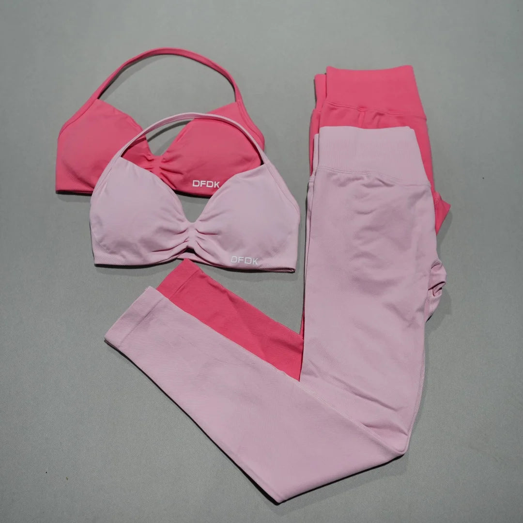 Conjunto de yoga de mujer, 2 piezas, top y leggings
