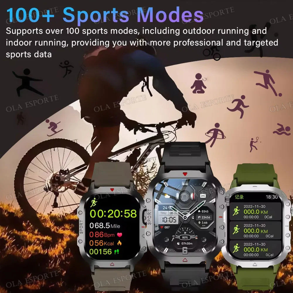 GPS Outdoor Smartwatch with Flashlight and Bluetooth Calling
