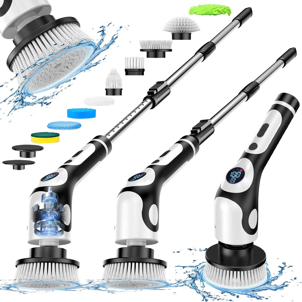 HOMEFISH Multifunctional Electric Cleaning Brush Voice-Controlled Rechargeable Smart Rotary Cleaning Brush Kitchen Cleaning Brush