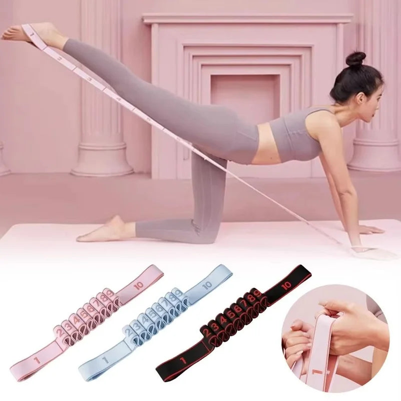 Fasce elastiche yoga, 2 pezzi con 10 o 12 asole