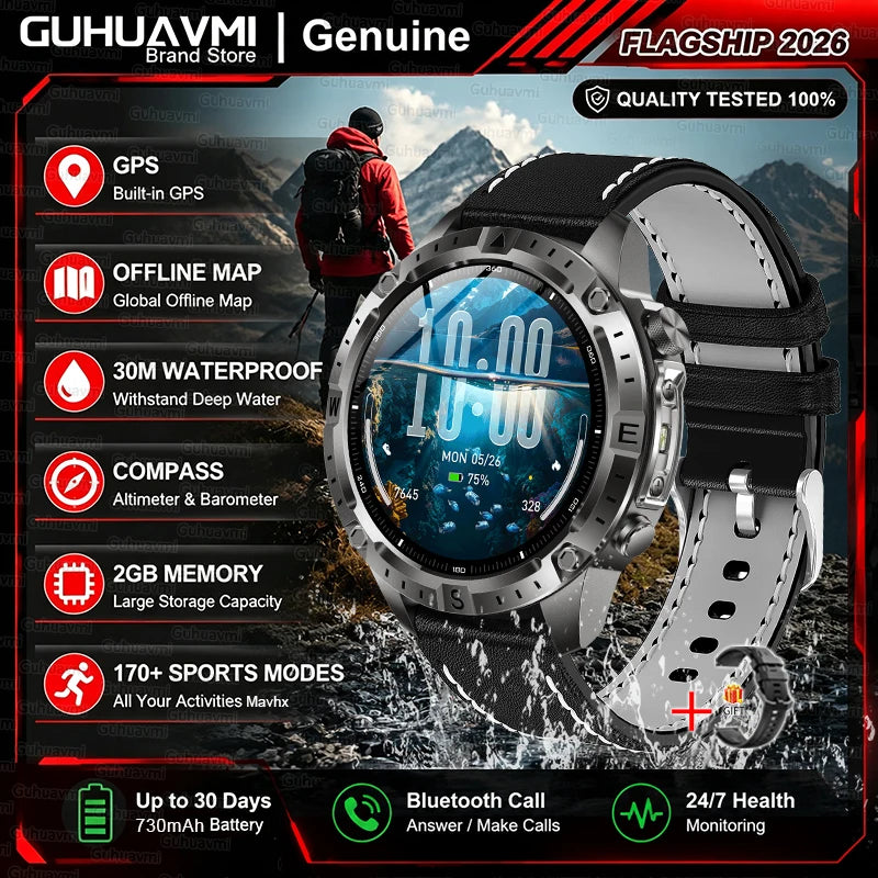 GPS Outdoor AMOLED Smartwatch with Offline Map Feature