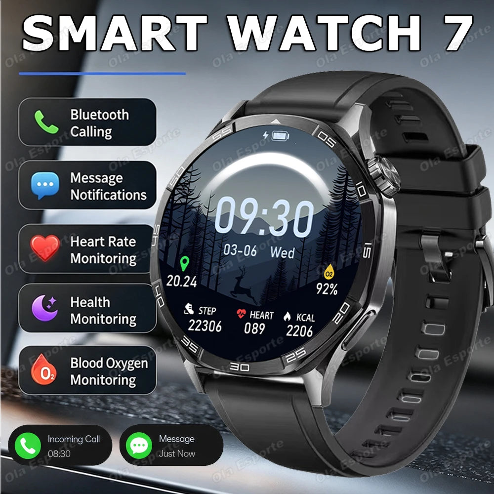 New Smartwatch 1.52'' AMOLED Display Health Monitoring GPS Motion Tracker Waterproof Sports Modes Voice Calling Smart Watch H10