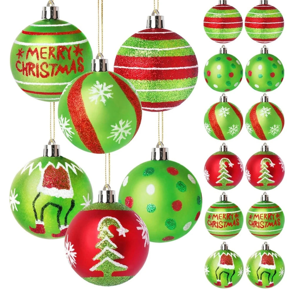 12Pcs 6cm Christmas Ball Set for Christmas New Year Wedding Spring Festival Carnival Party Scene Cloth Christmas Tree Decoration